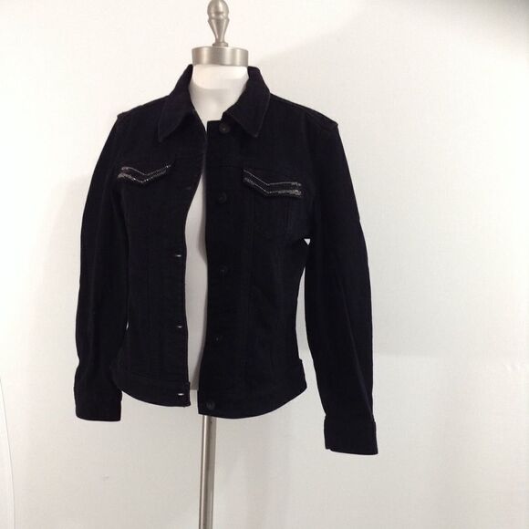 Chico’s Black Jean Jacket Size Small - Picture 1 of 7